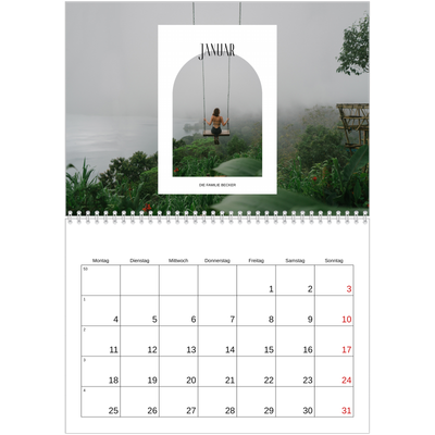 Fotokalender A4 doppelt (30 x 40 cm) — Der offene Bogen [Januar]