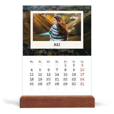 Tischkalender mit Holzfuß Hochformat  — Die Porträtaufnahme [deckblatt]