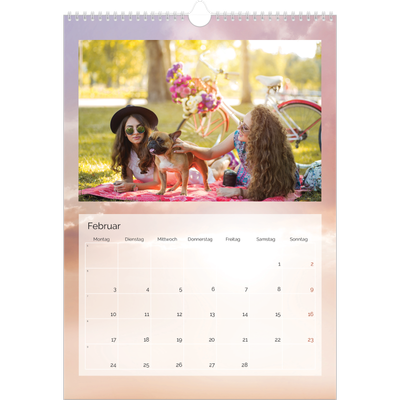 A3 Jahreskalender — Wolkenhintergrund [Februar]