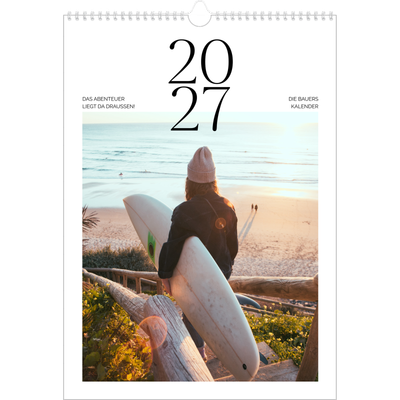 A3 Jahreskalender — Surfen bei Sonnenuntergang [deckblatt]