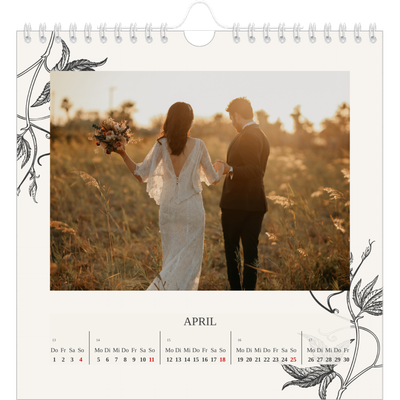 Jahreskalender Quadratisch — Tinte und Efeu [April]