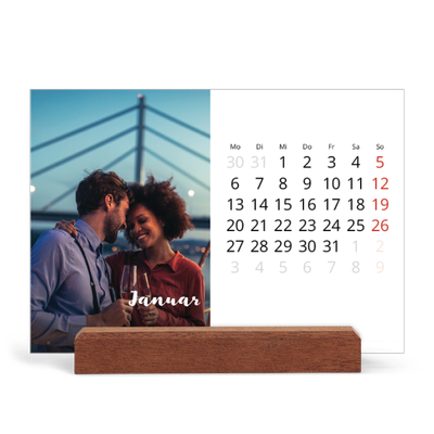 Tischkalender mit Holzfuß Querformat  — Monat [Januar]