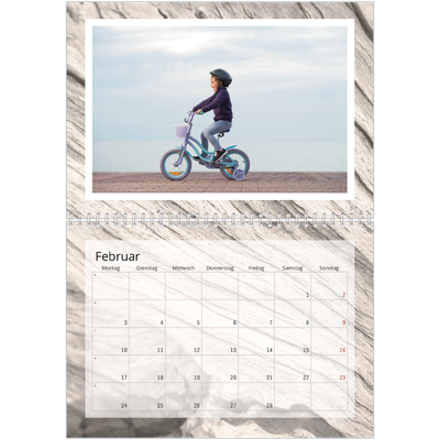 Fotokalender A4 doppelt (30 x 40 cm) — Holzstrukturen [Februar]