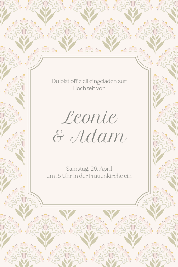 Einladungskarten — Vintage-Blüten