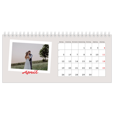 Tischkalender — Karminrote Signatur [April]