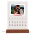 Tischkalender mit Holzfuß Hochformat  — Karminrote Signatur [Februar]