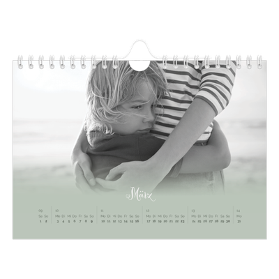 Fotokalender A5 — Zartgrüner Farbverlauf [Marsch]