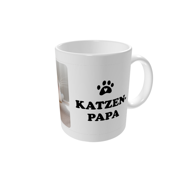 Tasse bedrucken — Katzen-Papa - Weiß