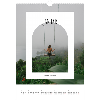 A3 Jahreskalender — Der offene Bogen [Januar]