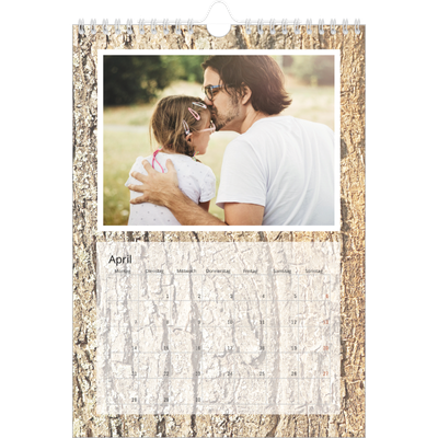 Fotokalender A4 (20 x 30 cm) — Holzstrukturen [April]