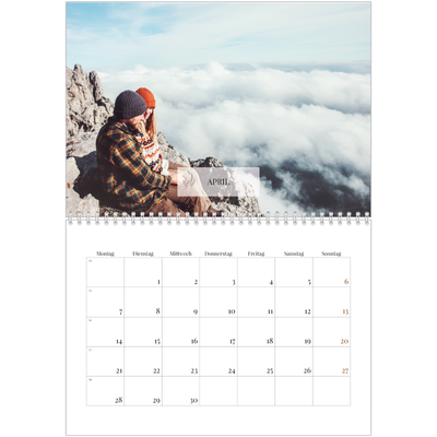 Fotokalender A4 doppelt (30 x 40 cm) — Klassischer Kalender [April]
