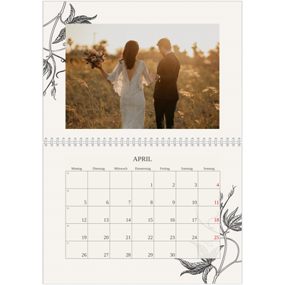 Fotokalender A4 doppelt (30 x 40 cm) — Tinte und Efeu [April]