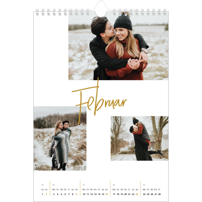 Fotokalender A4 (20 x 30 cm) — Goldstift [Februar]