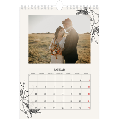 Fotokalender A4 (20 x 30 cm) — Tinte und Efeu [Januar]