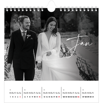 Fotokalender Quadratisch — Elegante Schrift