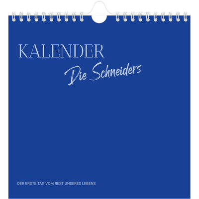 Jahreskalender Quadratisch — Kobalt Klassik [deckblatt]