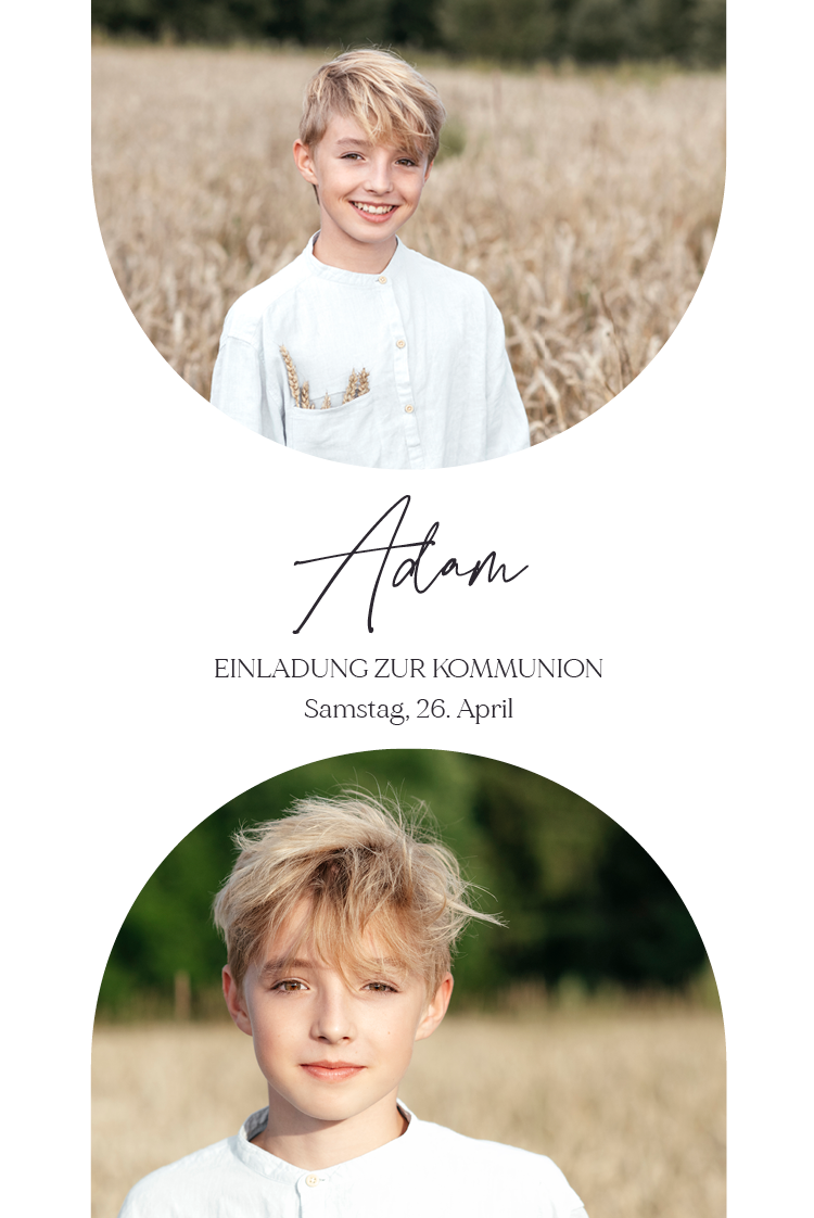 Einladungskarten — Moderner ovaler Rahmen