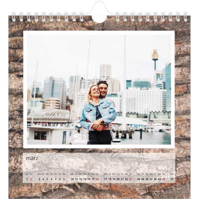 Jahreskalender Quadratisch — Holzstrukturen [Marsch]