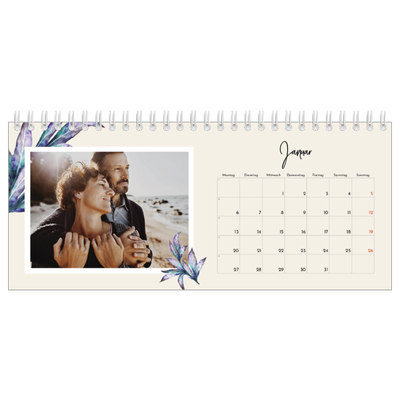 Tischkalender — Gemalte Blumen [Januar]