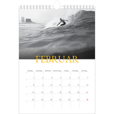 Fotokalender A4 (20 x 30 cm) — Historischer Stil [Februar]