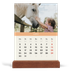 Tischkalender mit Holzfuß Hochformat  — Pastellfarbene Monate [Marsch]