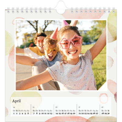 Jahreskalender Quadratisch — Wasserfarbentupfer [April]