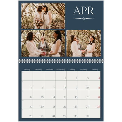 Fotokalender A4 doppelt (30 x 40 cm) — Schiefer und Serifen [April]
