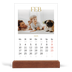 Tischkalender mit Holzfuß Hochformat  — Großer goldener Text [Februar]