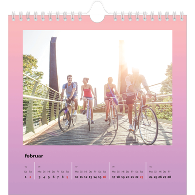 Jahreskalender Quadratisch — Pastelltöne [Februar]