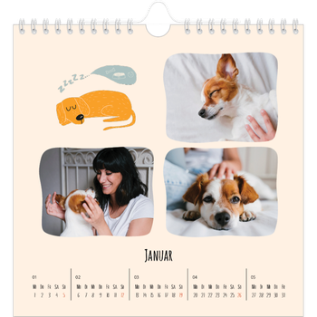 Fotokalender Quadratisch — Hunde und Kritzeleien