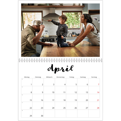 Fotokalender A4 doppelt (30 x 40 cm) — Handgeschrieben [April]