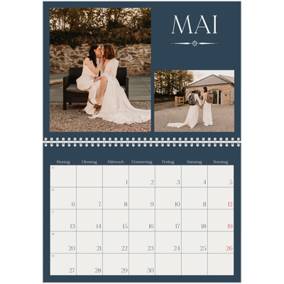 Fotokalender A4 doppelt (30 x 40 cm) — Schiefer und Serifen [Mai]