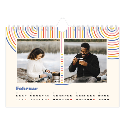Fotokalender A5 — Retro-Streifen [Februar]