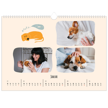 Fotokalender A3 — Hunde und Kritzeleien