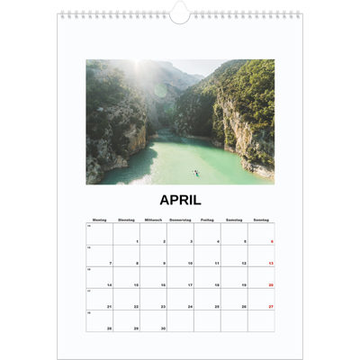 A3 Jahreskalender — Schlichtes Foto [April]