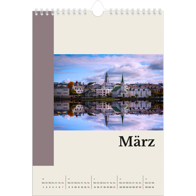 Fotokalender A4 (20 x 30 cm) — Sehenswürdigkeiten der Welt [Marsch]