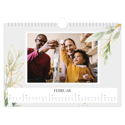 Fotokalender A4 — Floraler Akzent [Februar]