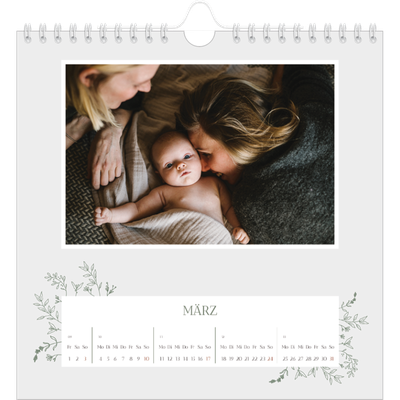 Jahreskalender Quadratisch — Zart geblümt [Marsch]