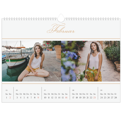 Fotokalender A3 — Goldschrift Banner [Februar]