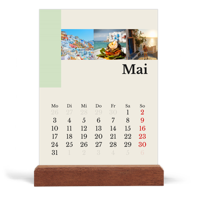 Tischkalender mit Holzfuß Hochformat  — Sehenswürdigkeiten der Welt [deckblatt]