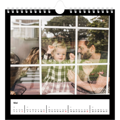 Jahreskalender Quadratisch — Schwarzer Rand oben [Mai]