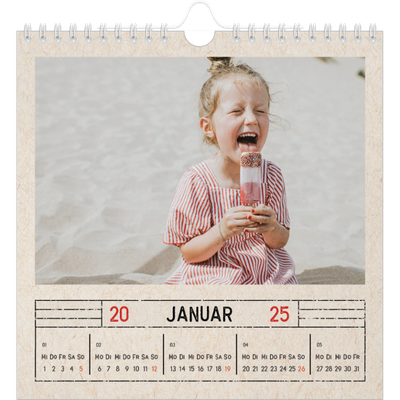 Jahreskalender Quadratisch — Stempeleffekt [Januar]