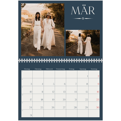 Fotokalender A4 doppelt (30 x 40 cm) — Schiefer und Serifen [Marsch]