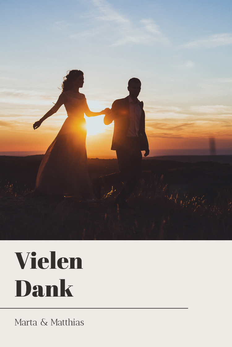 Dankeskarten — Vertikales Namenschild