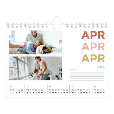 Fotokalender A5 — Bunte Schrift [April]