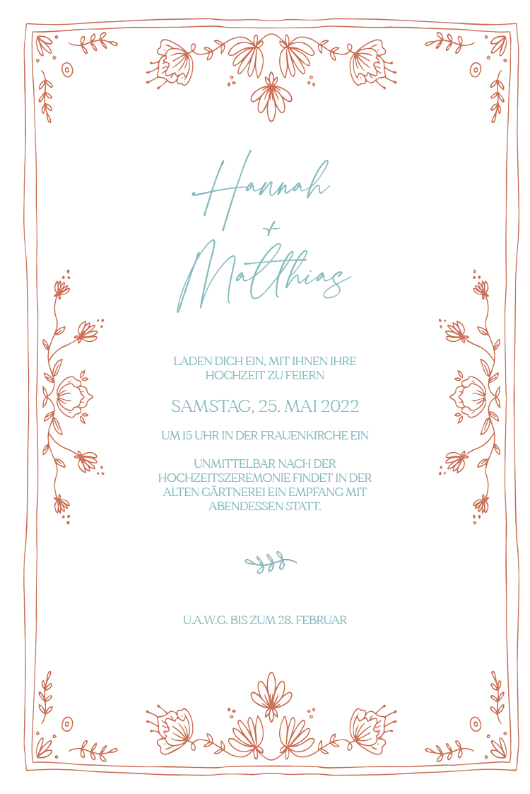 Einladungskarten — Gemalte Blumen