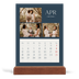 Tischkalender mit Holzfuß Hochformat  — Schiefer und Serifen [April]