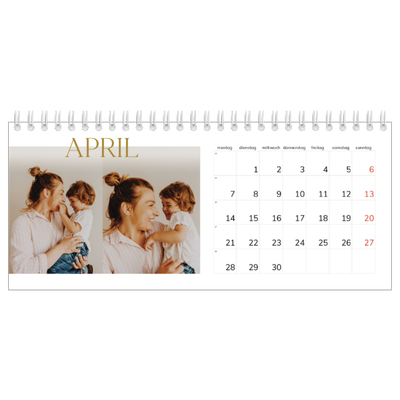Tischkalender — Großer goldener Text [April]