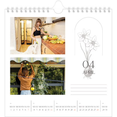 Jahreskalender Quadratisch — Einfach botanisch [April]