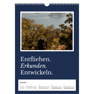 A3 Jahreskalender — Redaktionelle Erde [Januar]